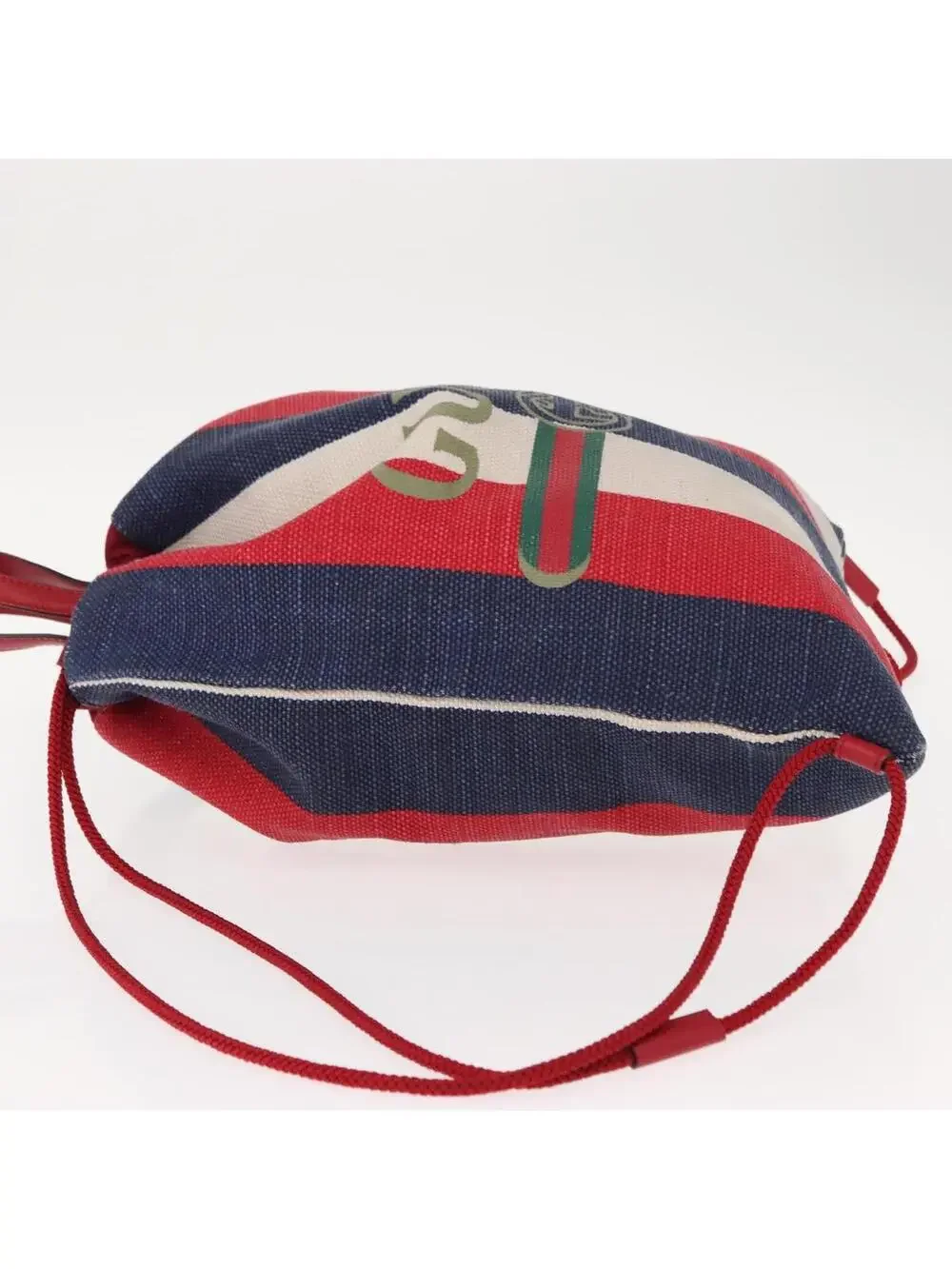 Gucci Backpack Canvas Blue Red Auth #344231G54B